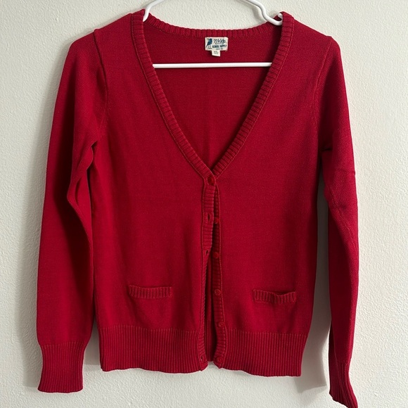77 kids by American Eagle Girls Red Cardigan Sweater Size XL - Picture 1 of 5